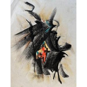 José Kablat Old Abstract Drawing Lyrical Abstraction 1960 Hans Hartung Twentieth