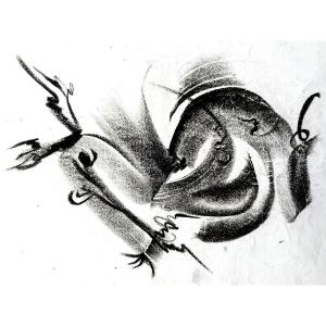 José Kablat Old Abstract Drawing Lyrical Abstraction 1960 Hans Hartung 20th Free Form