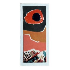 Antonio Guansé Ableau Old Abstraction Collage Colors Modern Art 1966 Paris Gallery  