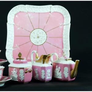 Old Selfish Porcelain Service Pink Shabby Chic Coffee Tea Paris Limoges Decor