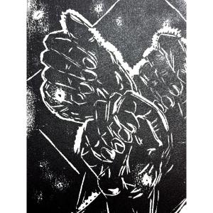 Martine Martine Engraving Hands Barbed Wire Lévy Troyes