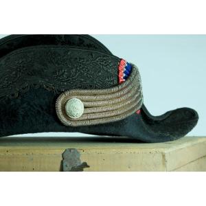 Antique Bicorne Costume Hat Collar S. Inspector Regiment Forests Second Empire Militaria