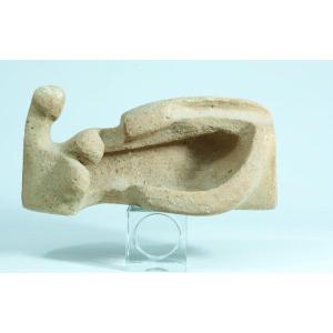 Lodereau Sculpture Design Stoneware La Borne Reclining Woman Modern Ceramic 20th Art