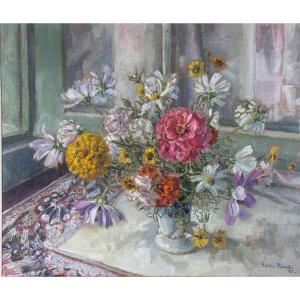 Painting Bouquet Of Flowers Carpet Oil Painting Helene Rivière Toulouse Henri Martin 
