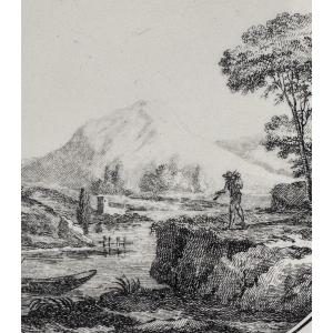 Large Antique Plate In Fine Earthenware Creil 19th St Pardon Bordeaux Langon Animated 