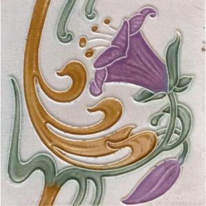 Art Nouveau Tile Noodle Tulip Ceramic Le Glaive Mucha Guimard Decoration X 20