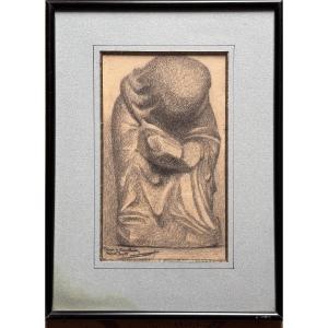 Henri Rachou Drawing Portrait Study Portrait Figure Toulouse Lautrec 1900