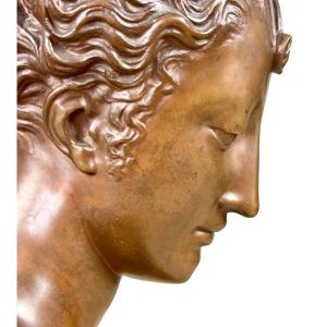 Large Bronze Barbedienne Portrait Of An Antique Woman Diane 60cm French Renaissance Goujon 19th