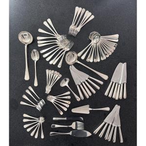 Christofle Art Deco America Cutlery Set Luc Lannel Design 84 Pieces