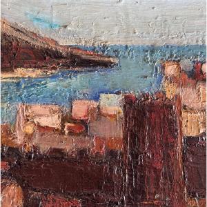 Christian Schmidt Large Modern Painting Seascape Spain Tossa De Mar