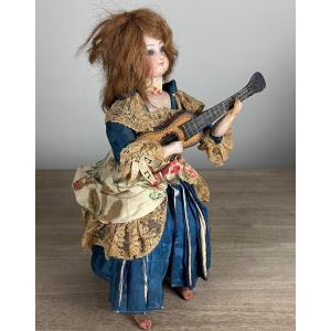 Automaton Doll, Collectible Toy, Musical Porcelain Game, 19th Century