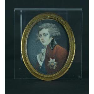 Miniature Painting Of A Royal Portrait Of George Iv, Prince Of Wales, By Reynolds 