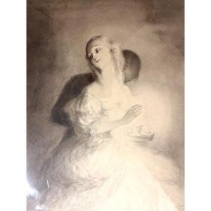 Jean Droit, The Evening Kiss, Art Deco Drawing