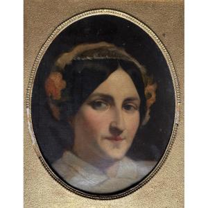 Beautiful Painting, Portrait Of A Young Woman, No. 1830, French School  Mention Devéria