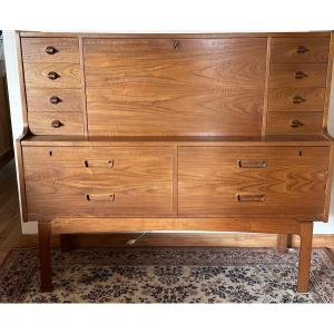 Arne Wahl Iversen Scandinavian Desk Secretary Model 69 Vintage Teak Design 1960 Home Decor
