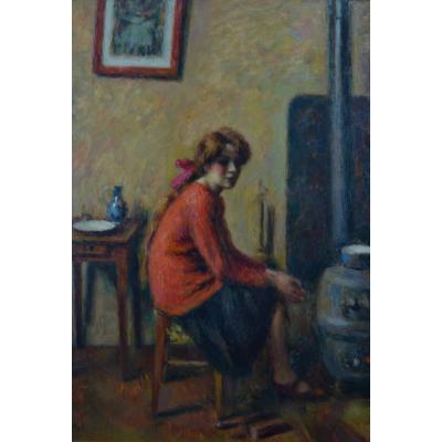 Table Old Portrait Young Woman In The Workshop Charles Guerin Paris Fauvism Expo Japan 190