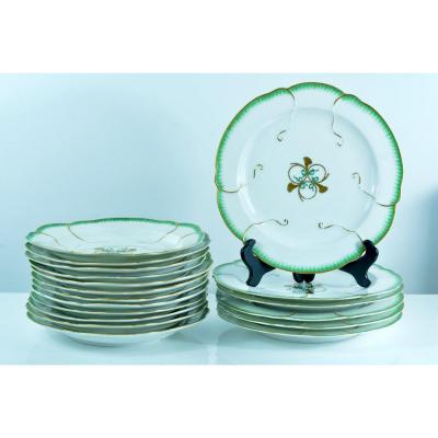 Old Meissen Porcelain Service Cabbage Leaf Sevres Louis XVI 18 Punktzeit Plates 18 E