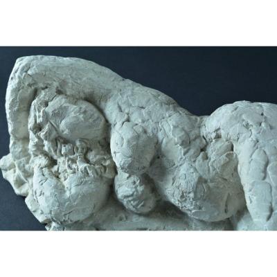 Old Statue Sculpture Plaster Workshop Nude Study Pregnant Woman Female Portrait Maternity