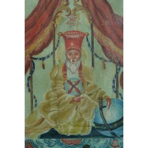 Old Screen Painted Chinoiserie Table Looting Imperial Palace 19th 屛風