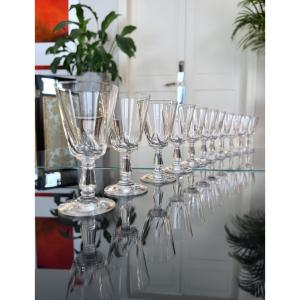 Olive Cut Crystal White Wine Glasses