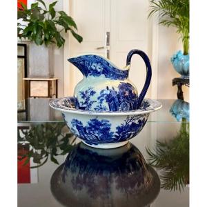 Washbasin And Toilet Pitcher - Ironstone English Ceramic Set