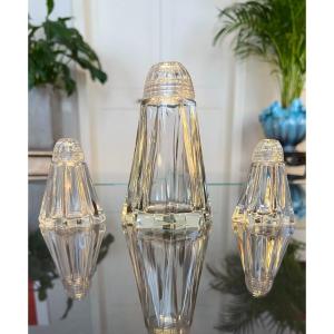 Salt Shakers And Glass Sugar Shaker - Art Deco