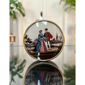 Candy Dragee Box - Brass Paint Fixed Under Glass