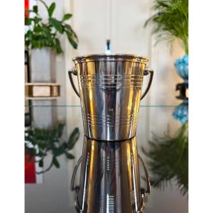 Vintage Silver Metal Ice Bucket - Table Accessory - Orfèvre Saint Médard 
