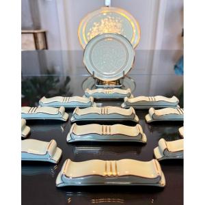 Knife Holder Box - Coaster - Pair Of Art Deco Porcelain Bottle Coasters