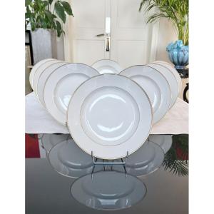 10 Limoges Porcelain Soup Plates - Jean Pouyat - Dinner Service