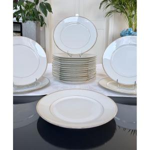 19 Limoges Porcelain Dinner Plates - Jean Pouyat - Dinner Service