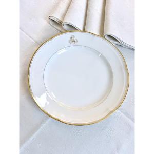 Small Serving Dish - Jean Pouyat Porcelain - Old Paris - Monograms