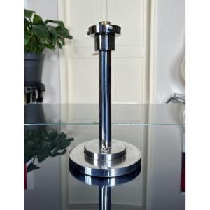 Modernist Art Deco Lamp Base In Chromed Metal - Bosi & Cie - Ilrin
