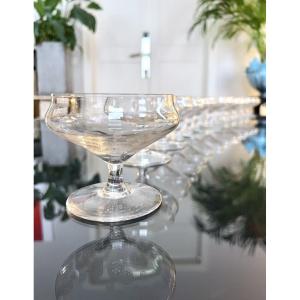 Crystal Champagne Glasses - Art Deco - Table Glasses