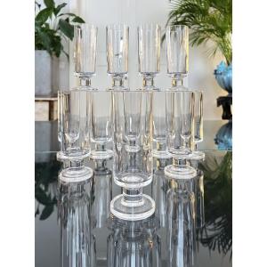 Crystal Champagne Flutes - Vintage 1970s Glassware Set