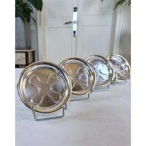 Bottle Coasters With White Metal Crossbars - Bm Stamp 