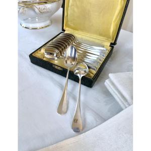 White Metal Dessert Spoons - 20th Century - Cutlery Set