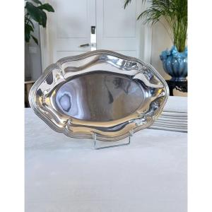 Vegetable Dish - Nickel Silver Serving Platter - Shaped Piece