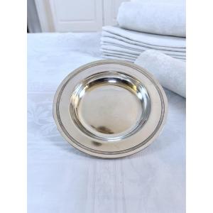 Art Deco Silver-plated Metal Bottle Coaster - Christofle Gallia