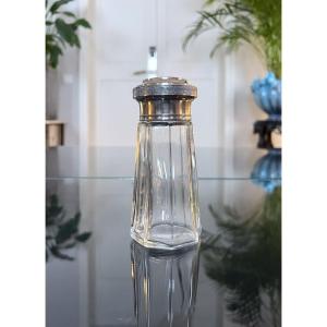 Powder Sugar Container In Spelter And Blown Glass - Empire Style - 19th Century