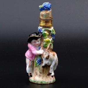 Meissen Porcelain Figurative Perfume Bottle End 18th Century
