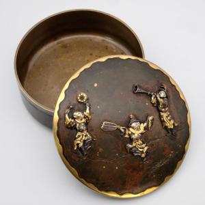 Bronze Box And Shibuichi Japan Meiji Period 19th Century