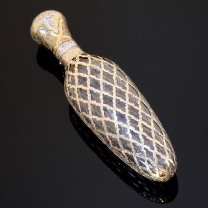 Crystal Salt Bottle And Vermeil Mesh, Napoleon III Period