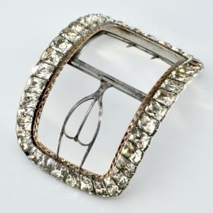 Large Silver And Gold Rhinestone Shoe Buckle, 18th Century