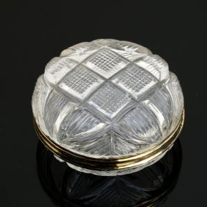 Cut Crystal And Silver-gilt Snuffbox Or Pill Box, Restoration Period