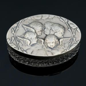 Mappin & Webb 1905 Crystal And Silver Cherub Box