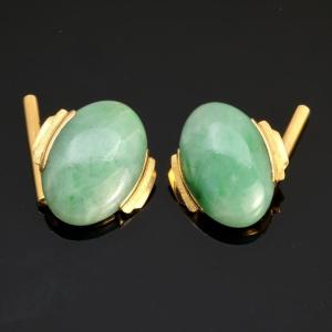 Jadeite And 18-karat Gold Cufflinks From The Art Deco Period
