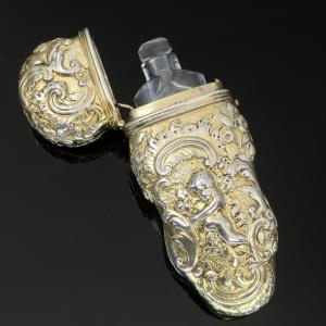 18th Century Vermeil Bottle Case, Louis XV Period, Decorated With Putti.