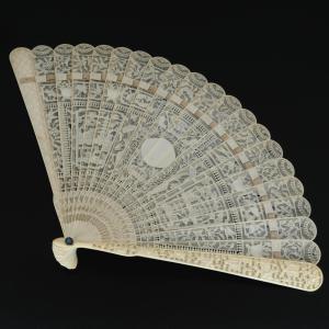 Carved Openwork Fan Canton 19th Century Ernest Kees