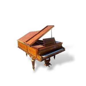 Napoleon III Semi-grand Piano, In Satinwood Parquetry With Gilt Bronze Mounts, By Erard